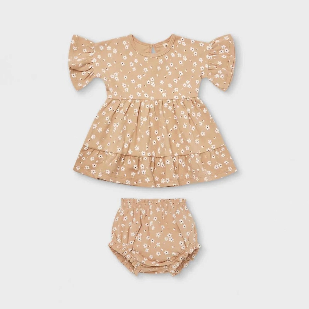 Quincy Mae Toddler Girls' 2pc Floral Brushed Jersey Dress -  Size 18-24M